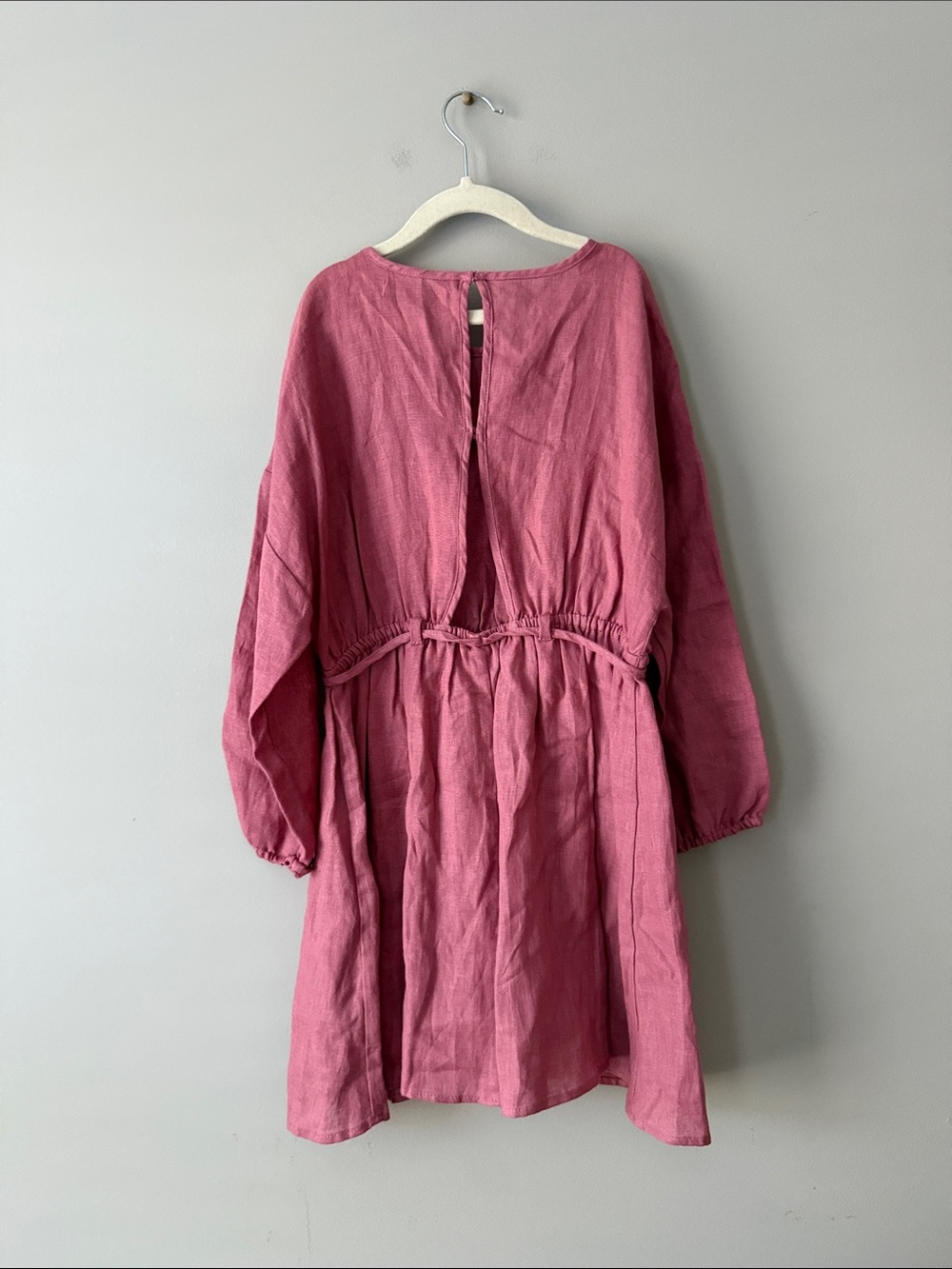 Zara Dusty Rose Long-Sleeve Drawstring Waist Dress - Picture 6 of 6